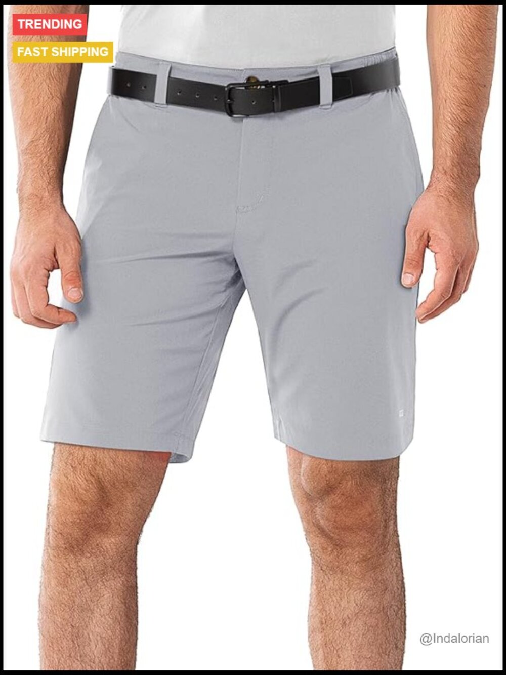Men's Golf Shorts 9" Dry Fit Stretch UPF 50+ Lightweight Flat Front